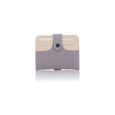 David Polo Γυναικείο Πορτοφόλι με μαύρο κούμπωμα Γκρι David Polo Γυναικείο Πορτοφόλι με μαύρο κούμπωμα Γκρι