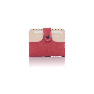 David Polo Γυναικείο Πορτοφόλι με μαύρο κούμπωμα Κόκκινο David Polo Γυναικείο Πορτοφόλι με μαύρο κούμπωμα Κόκκινο