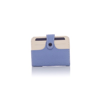 David Polo Γυναικείο Πορτοφόλι με μαύρο κούμπωμα Μπλε Κρεμ David Polo Γυναικείο Πορτοφόλι με μαύρο κούμπωμα Μπλε Κρεμ