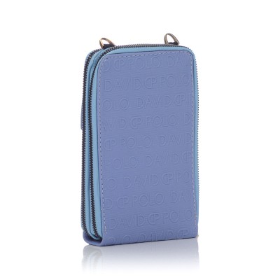 David Polo Πορτοφόλι & Θήκη Κάρτας / Τηλεφώνου με λουράκι και τρεις θήκες Γαλάζιο David Polo Πορτοφόλι & Θήκη Κάρτας / Τηλεφώνου με λουράκι και τρεις θήκες Γαλάζιο