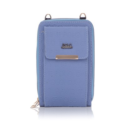 David Polo Πορτοφόλι & Θήκη Κάρτας / Τηλεφώνου με λουράκι και τρεις θήκες Γαλάζιο David Polo Πορτοφόλι & Θήκη Κάρτας / Τηλεφώνου με λουράκι και τρεις θήκες Γαλάζιο