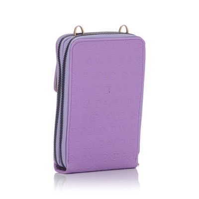 David Polo Πορτοφόλι & Θήκη Κάρτας / Τηλεφώνου με λουράκι και τρεις θήκες Λιλά David Polo Πορτοφόλι & Θήκη Κάρτας / Τηλεφώνου με λουράκι και τρεις θήκες Λιλά