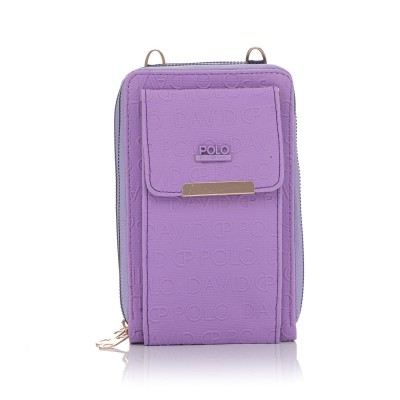 David Polo Πορτοφόλι & Θήκη Κάρτας / Τηλεφώνου με λουράκι και τρεις θήκες Λιλά David Polo Πορτοφόλι & Θήκη Κάρτας / Τηλεφώνου με λουράκι και τρεις θήκες Λιλά