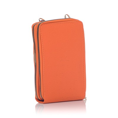 David Polo Πορτοφόλι & Θήκη Κάρτας / Τηλεφώνου με λουράκι και τρεις θήκες Πορτοκαλί David Polo Πορτοφόλι & Θήκη Κάρτας / Τηλεφώνου με λουράκι και τρεις θήκες Πορτοκαλί