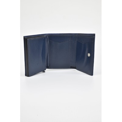 David Polo Unisex Πορτοφόλι & Θήκη Κάρτας με εσωτερικό κούμπωμα Μπλε