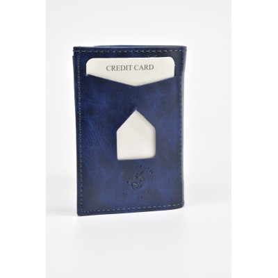 David Polo Unisex Πορτοφόλι & Θήκη Κάρτας με εσωτερικό κούμπωμα Μπλε