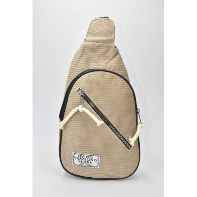 David Polo Unisex τσάντα Freebag βελούδο με δύο θήκες Μπεζ