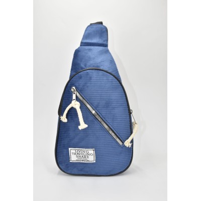 David Polo Unisex τσάντα Freebag βελούδο με δύο θήκες Μπλε
