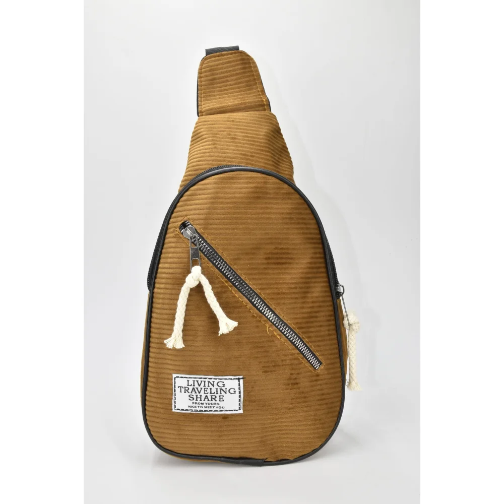 David Polo Unisex τσάντα Freebag βελουδί με δύο θήκες Καφέ DVP901-COFF David Polo Unisex τσάντα Freebag βελουδί με δύο θήκες Καφέ DVP901-COFF