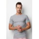 Ανδρικό φανελάκι κοντομάνικο slim fit t-shirt 100% βαμβάκι Γκρι 1 τεμ