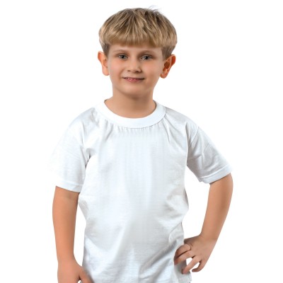 Παιδικό Λευκό βαμβακερό φανελάκι με κοντό μανίκι για αγόρι λευκό 2 τεμ