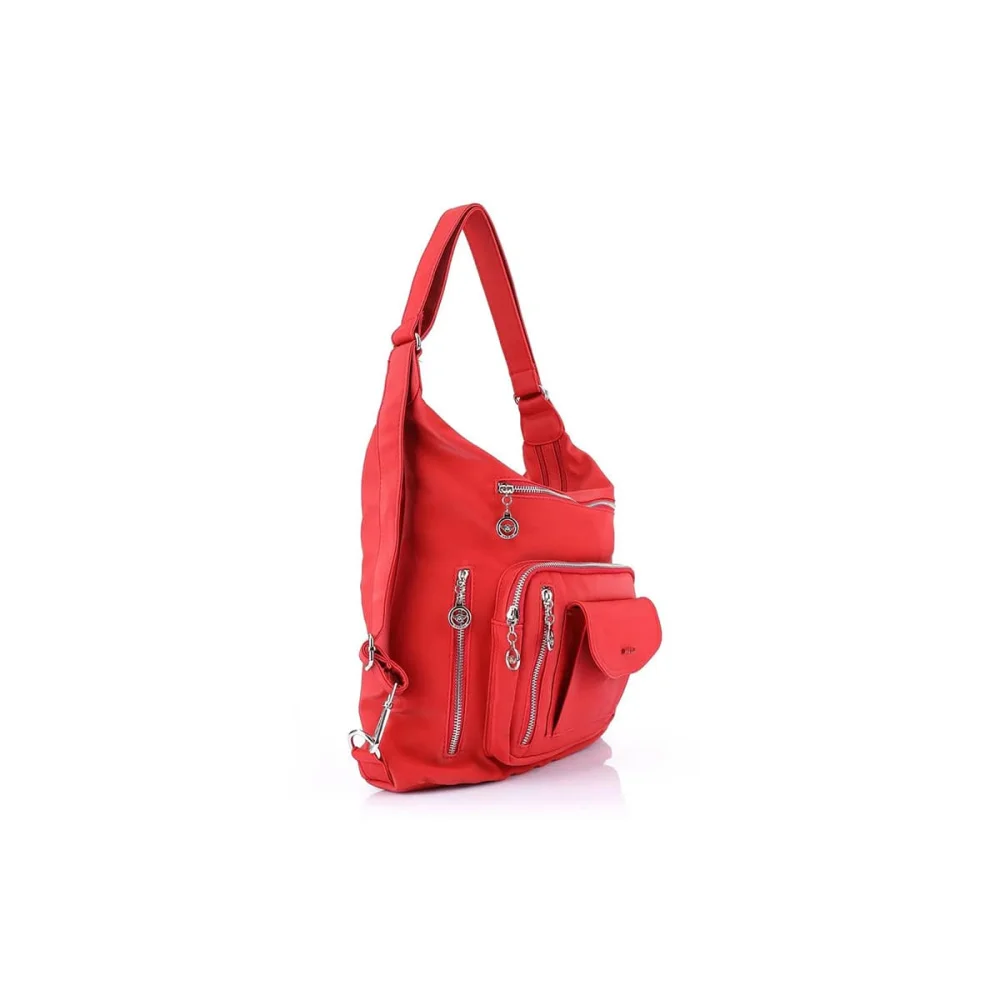 Mega Bag Γυναικείο Σακίδιο Πλάτης και ώμου με δύο θήκες Κόκκινο Mega Bag Γυναικείο Σακίδιο Πλάτης και ώμου με δύο θήκες Κόκκινο