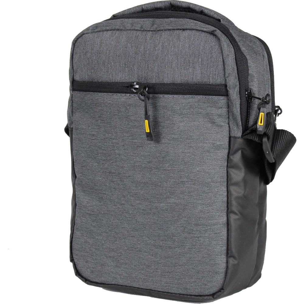 Mega Bag Ανδρική Τσάντα Χιαστί με δύο θήκες Γκρι M1020-GRY