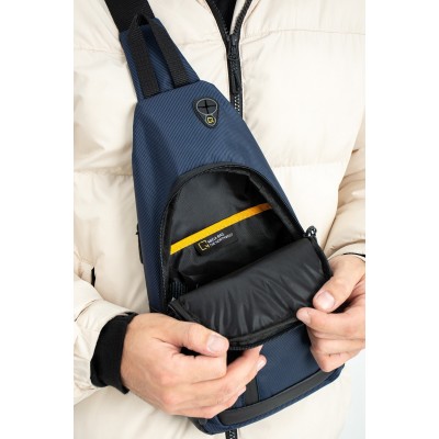 Mega Bag Ανδρική Τσάντα Freebag με δύο θήκες Σκούρο μπλε
