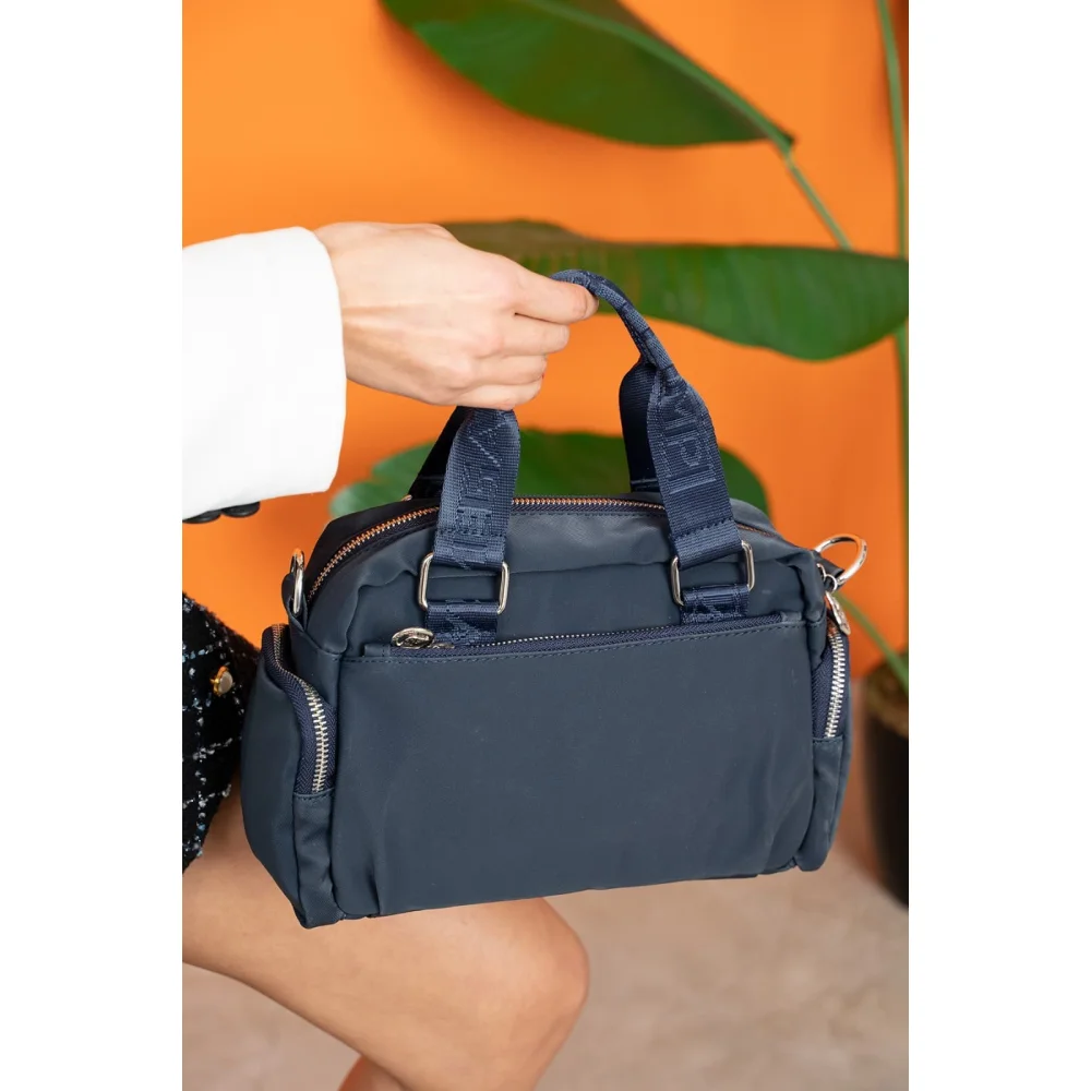 Mega Bag Γυναικεία Τσάντα χειρός μονής θήκης Ναυτικό Μπλε MEGA526-M.BLU