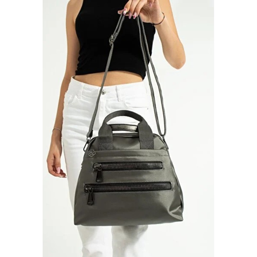 Mega Bag Γυναικεία Τσάντα Χιαστί με τρεις θήκες Ανθρακί MEGA614-ANT Mega Bag Γυναικεία Τσάντα Χιαστί με τρεις θήκες Ανθρακί MEGA614-ANT