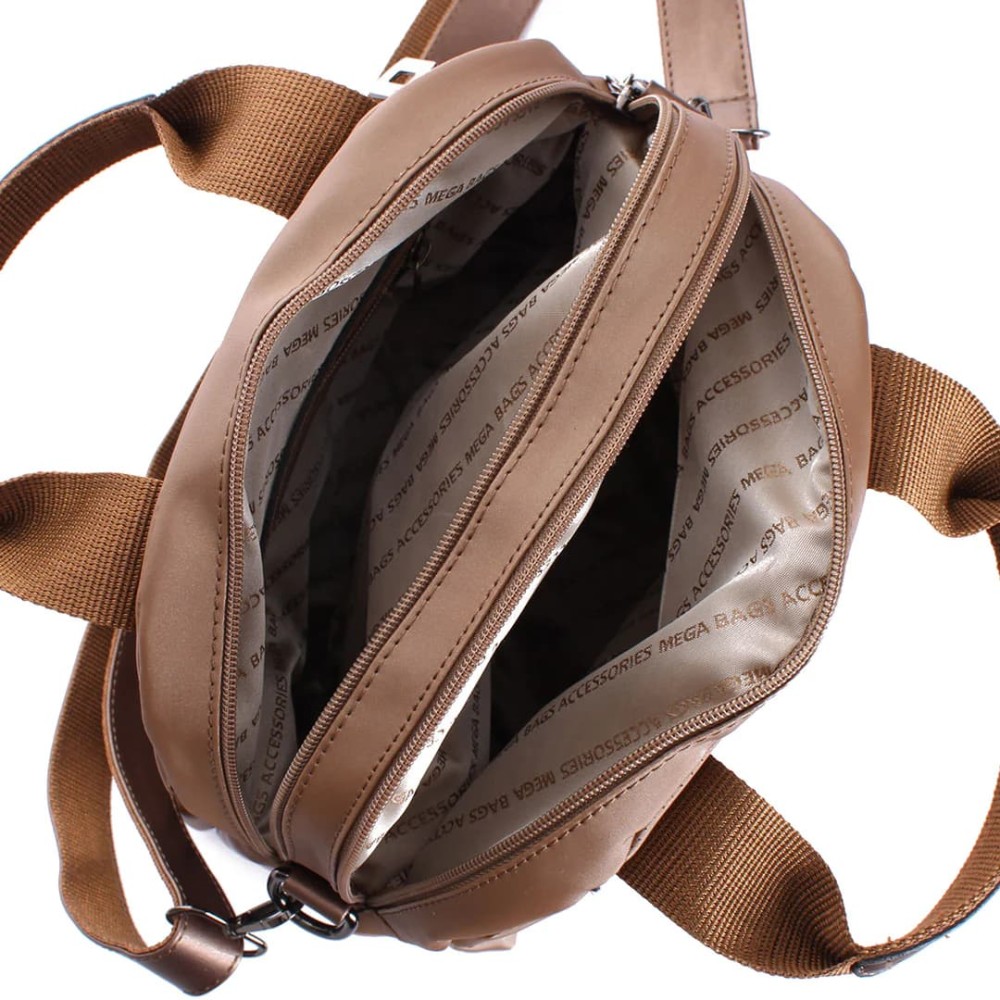 Mega Bag Γυναικεία Τσάντα Χιαστί με τρεις θήκες Βιζόν MEGA614-VSN Mega Bag Γυναικεία Τσάντα Χιαστί με τρεις θήκες Βιζόν MEGA614-VSN