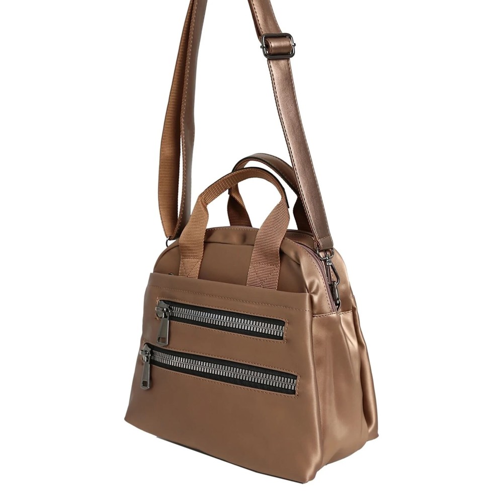 Mega Bag Γυναικεία Τσάντα Χιαστί με τρεις θήκες Χάλκινο MEGA614-COPP Mega Bag Γυναικεία Τσάντα Χιαστί με τρεις θήκες Χάλκινο MEGA614-COPP