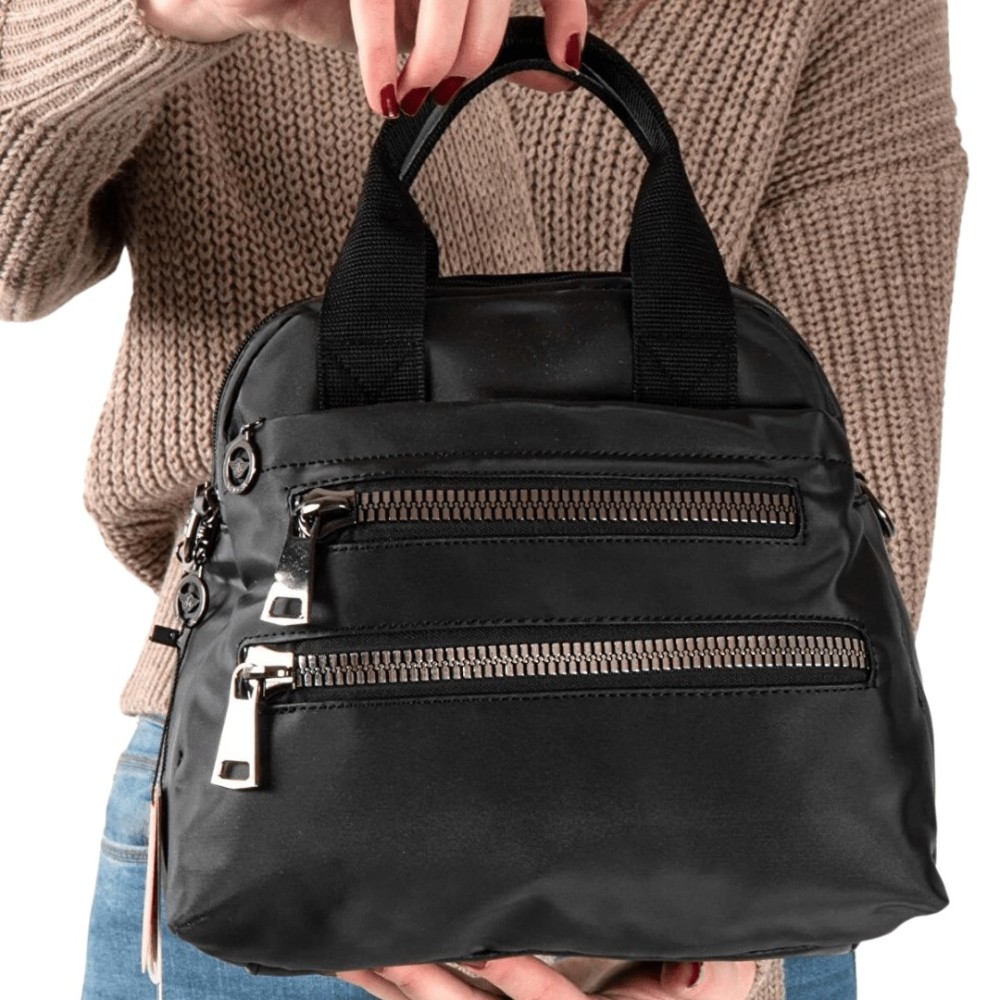 Mega Bag Γυναικεία Τσάντα Χιαστί με τρεις θήκες Μαύρο MEGA614-BLK Mega Bag Γυναικεία Τσάντα Χιαστί με τρεις θήκες Μαύρο MEGA614-BLK