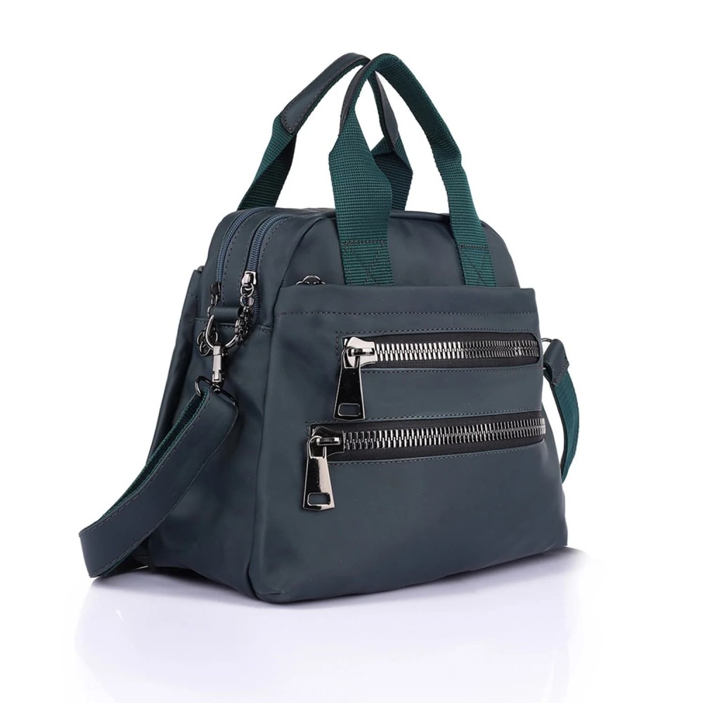 Mega Bag Γυναικεία Τσάντα Χιαστί με τρεις θήκες Πράσινο MEGA614-GRN