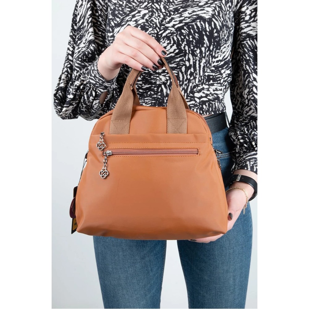 Mega Bag Γυναικεία Τσάντα Χιαστί με τρεις θήκες Ταμπά MEGA614-TAN
