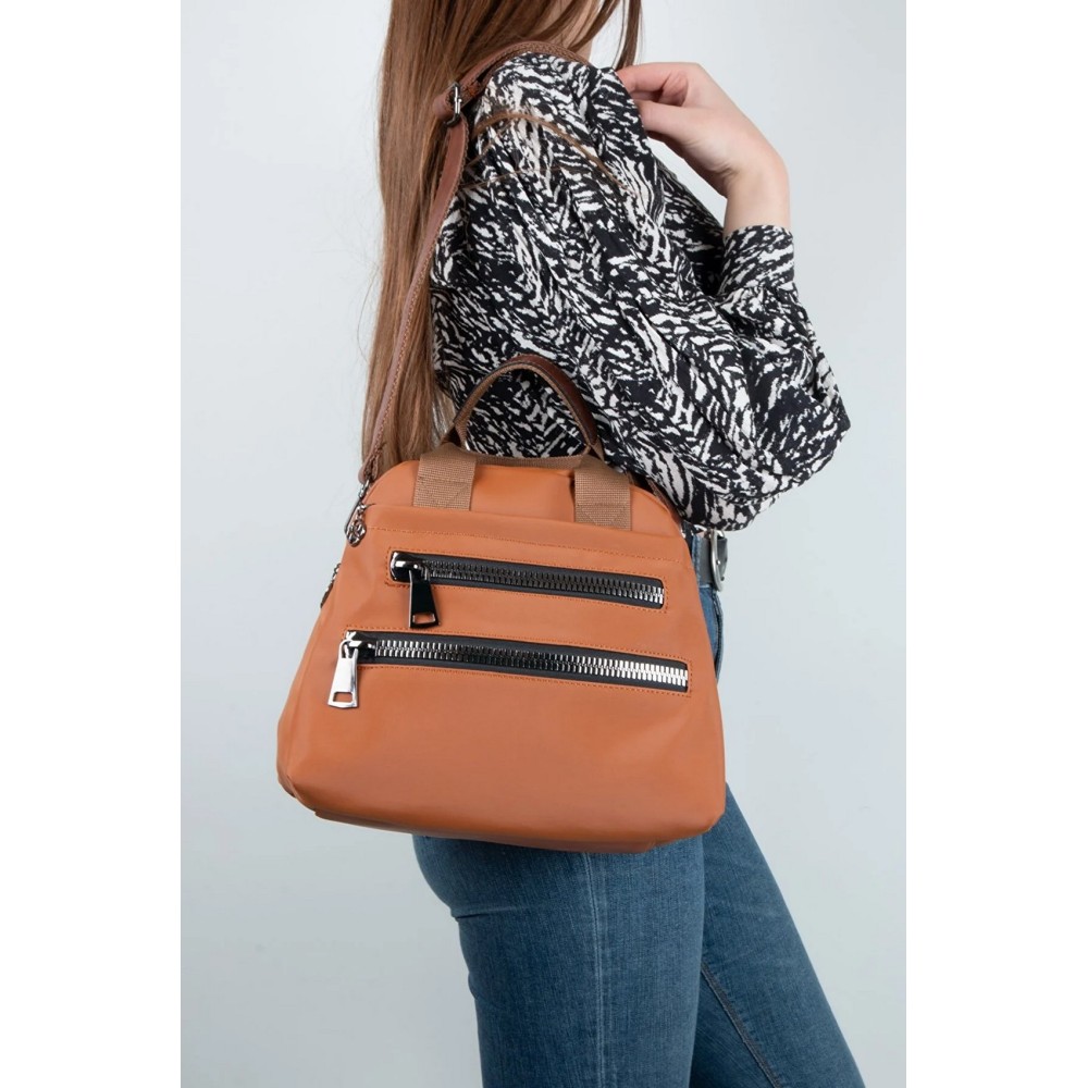 Mega Bag Γυναικεία Τσάντα Χιαστί με τρεις θήκες Ταμπά MEGA614-TAN