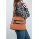 Mega Bag Γυναικεία Τσάντα Χιαστί με τρεις θήκες Ταμπά MEGA614-TAN