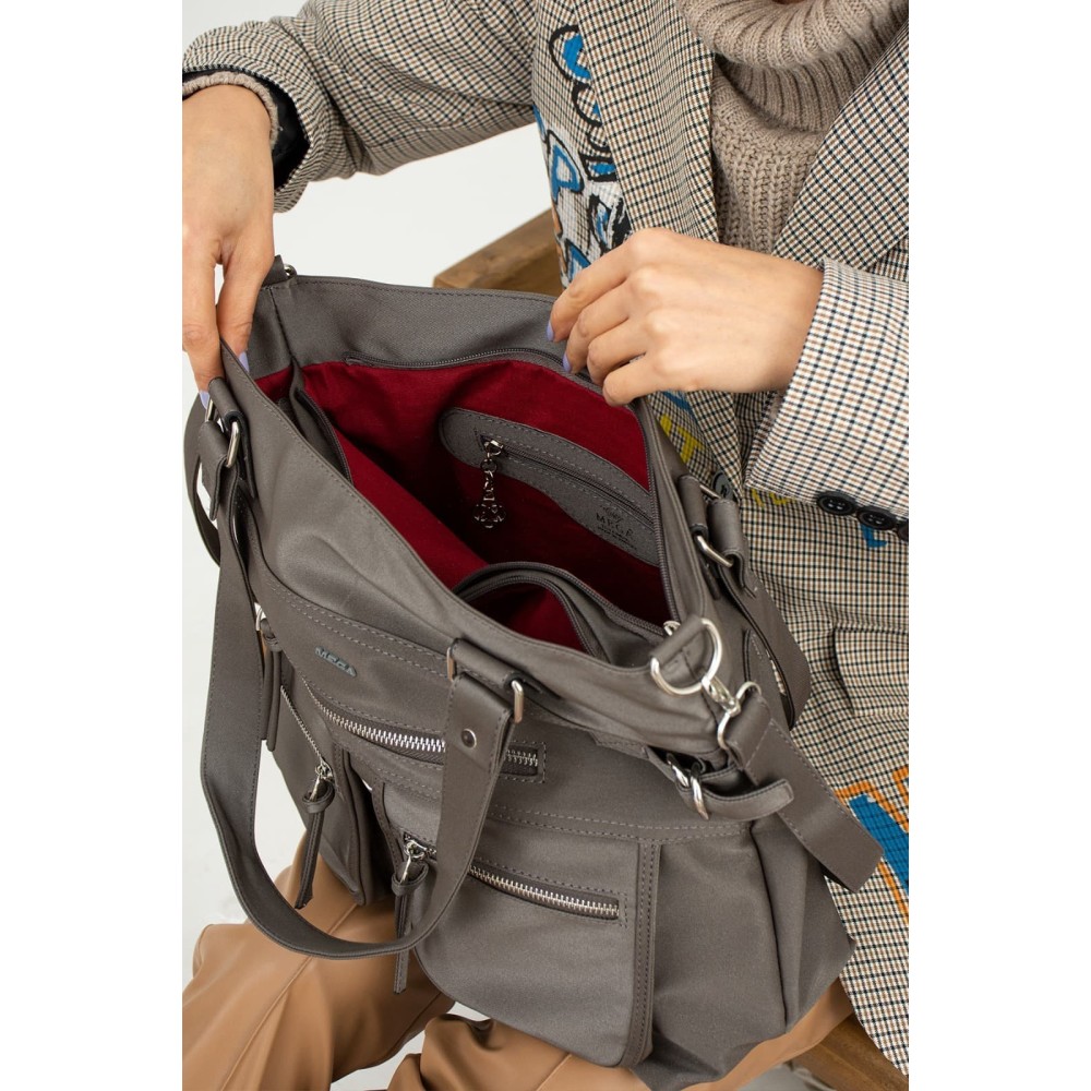Mega Bag Γυναικεία Τσάντα ώμου με δύο θήκες Ανθρακί MEGA525-ANT Mega Bag Γυναικεία Τσάντα ώμου με δύο θήκες Ανθρακί MEGA525-ANT