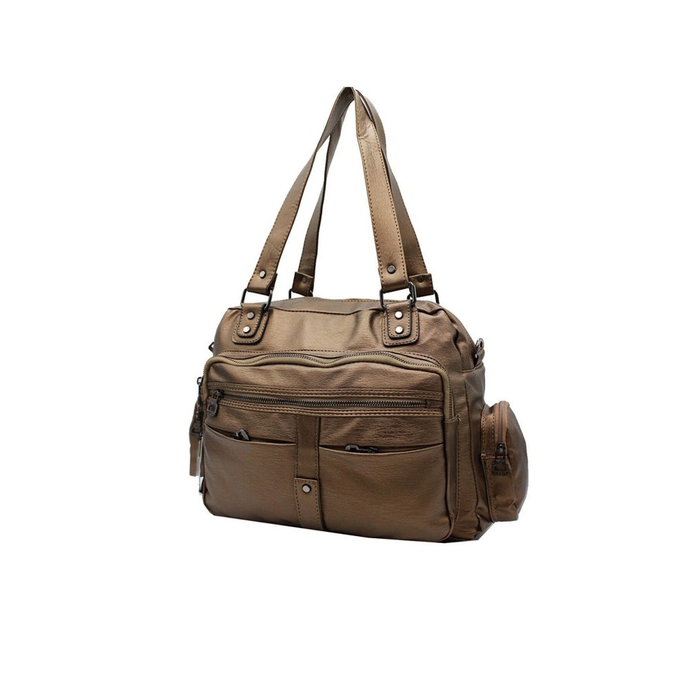Mega Bag Γυναικεία Τσάντα ώμου με τρεις θήκες Χάλκινο MEGA514-COPP Mega Bag Γυναικεία Τσάντα ώμου με τρεις θήκες Χάλκινο MEGA514-COPP