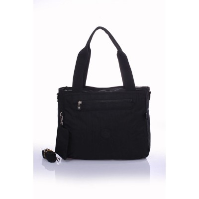 Mega Bag Γυναικεία τσάντα ώμου με τρείς θήκες Μαύρο