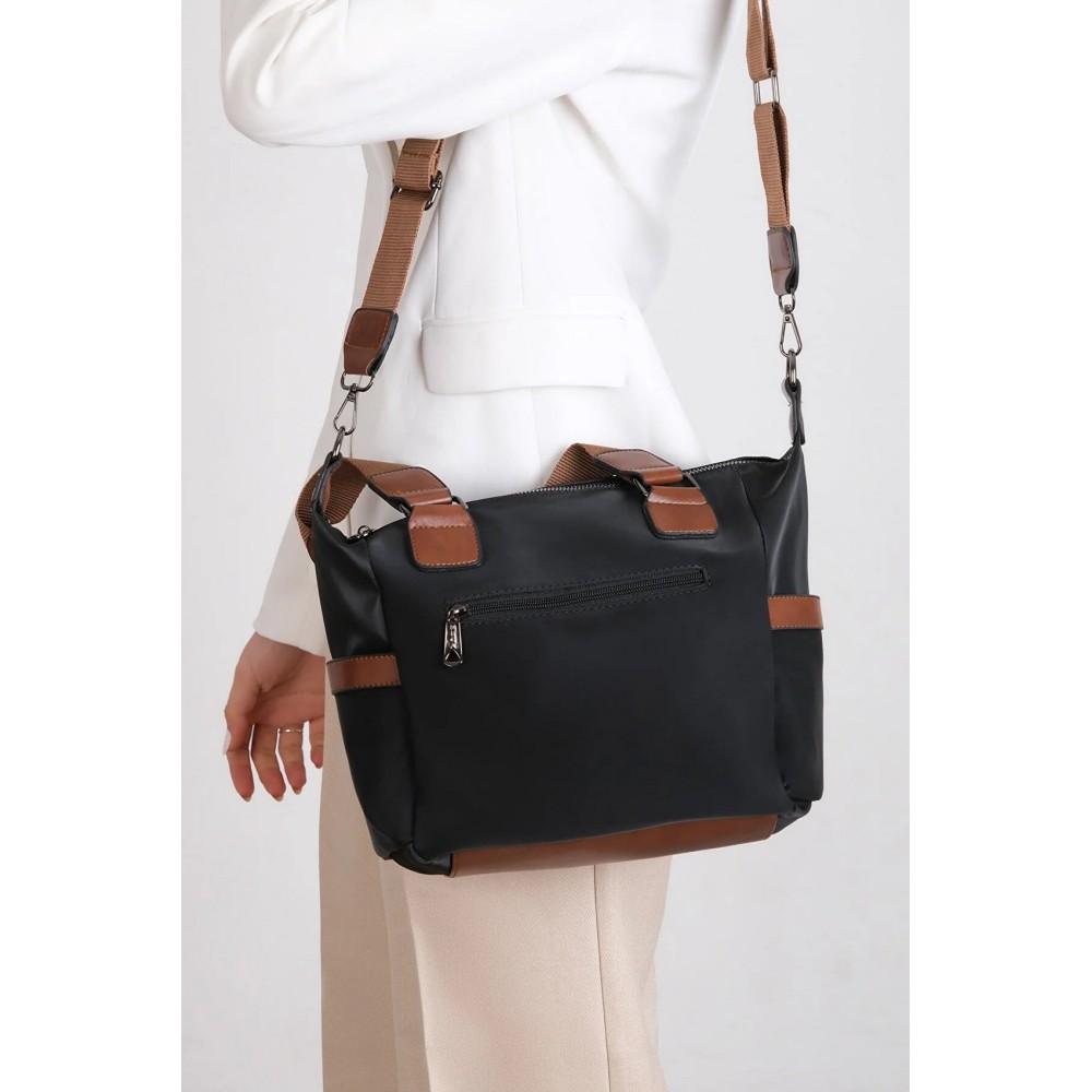 Mega Bag Γυναικεία Τσάντα ώμου μονής θήκης Ταμπά Μαύρο MEGA818-BLKTAN Mega Bag Γυναικεία Τσάντα ώμου μονής θήκης Ταμπά Μαύρο MEGA818-BLKTAN