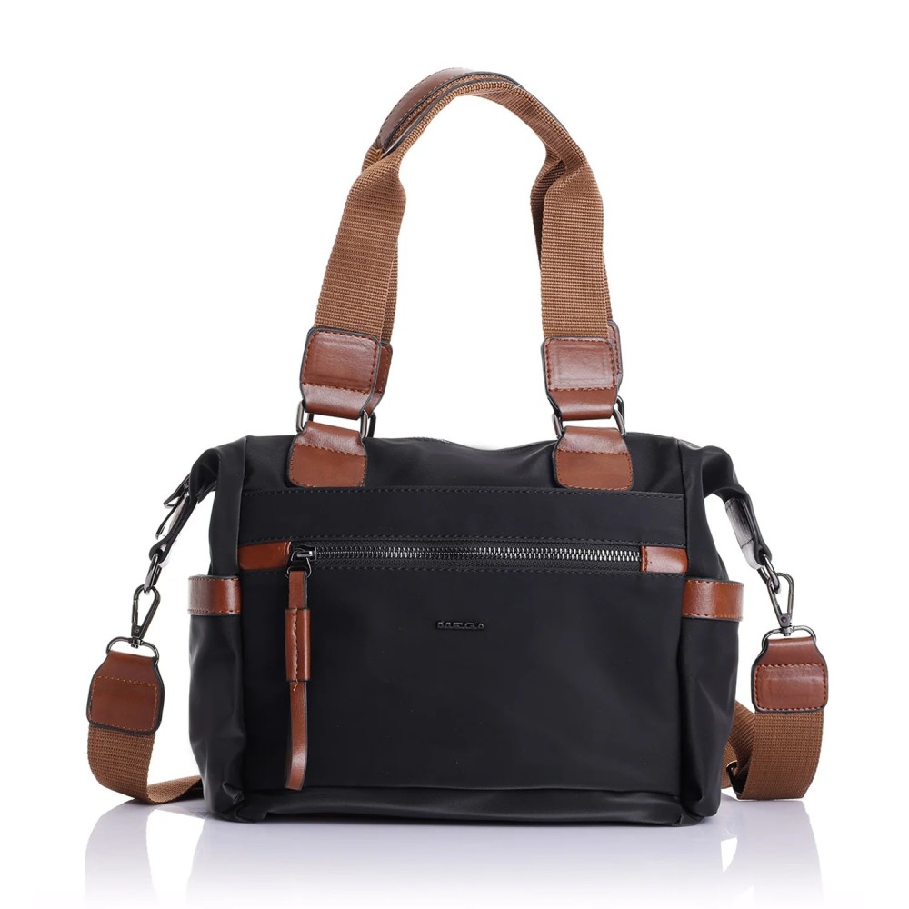 Mega Bag Γυναικεία Τσάντα ώμου μονής θήκης Ταμπά Μαύρο MEGA818-BLKTAN Mega Bag Γυναικεία Τσάντα ώμου μονής θήκης Ταμπά Μαύρο MEGA818-BLKTAN