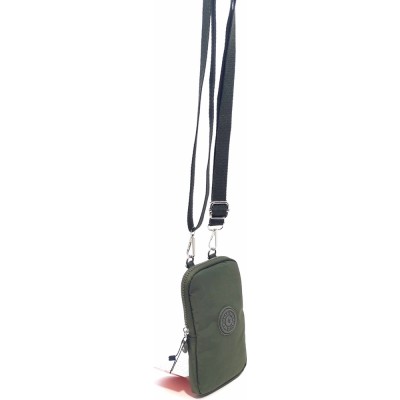 Mega Bag Γυναικείο Πορτοφόλι & Θήκη Τηλεφώνου με λουράκι με δύο θήκες Χακί