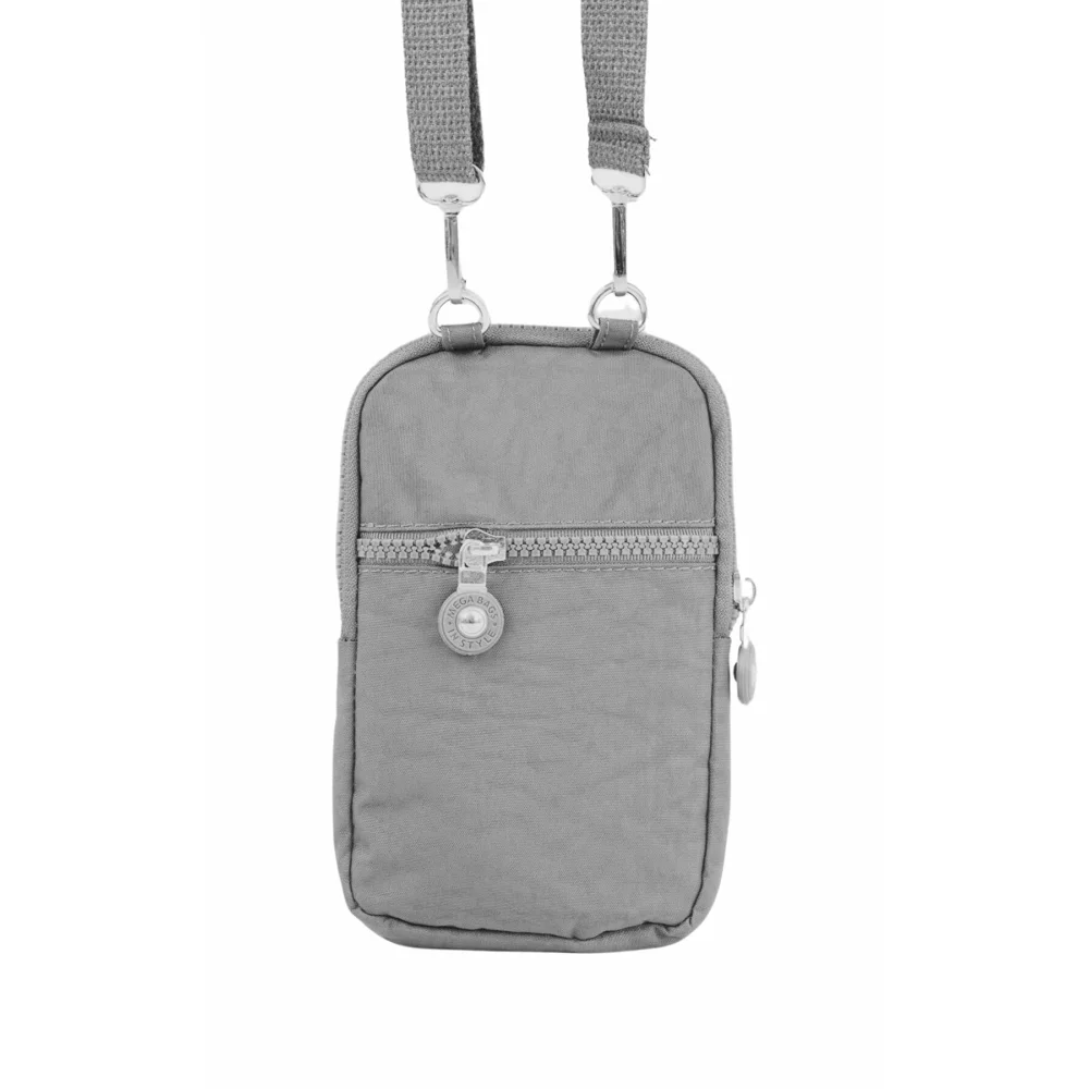 Mega Bag Γυναικείο Πορτοφόλι & Θήκη Κάρτας/Τηλεφώνου με λουράκι με δύο θήκες Γκρι MEGA226-GRY Mega Bag Γυναικείο Πορτοφόλι & Θήκη Κάρτας/Τηλεφώνου με λουράκι με δύο θήκες Γκρι MEGA226-GRY
