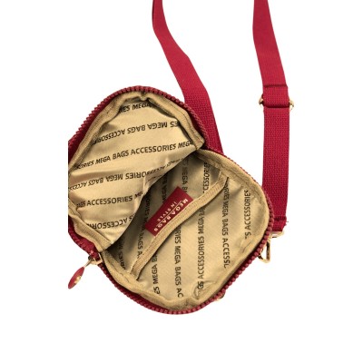 Mega Bag Γυναικείο Πορτοφόλι & Θήκη Κάρτας / Τηλεφώνου με λουράκι με δύο θήκες Κεραμιδί