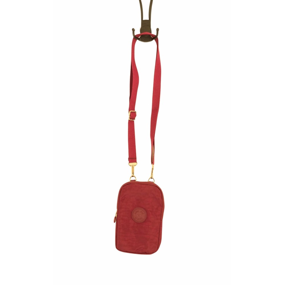 Mega Bag Γυναικείο Πορτοφόλι & Θήκη Κάρτας/Τηλεφώνου με λουράκι με δύο θήκες Κεραμιδί MEGA226-BRK