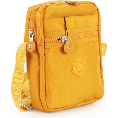 Mega Bag Γυναικείο Πορτοφόλι & Θήκη Τηλεφώνου αδιάβροχο ύφασμα με λουράκι Κίτρινο