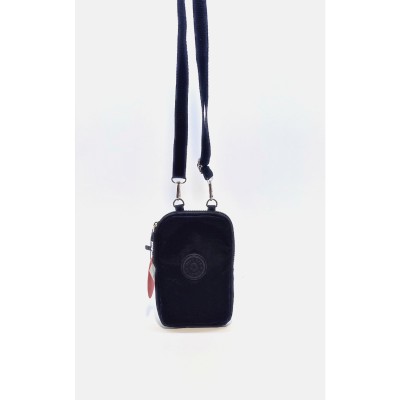 Mega Bag Γυναικείο Πορτοφόλι & Θήκη Τηλεφώνου με λουράκι με δύο θήκες Μαύρο