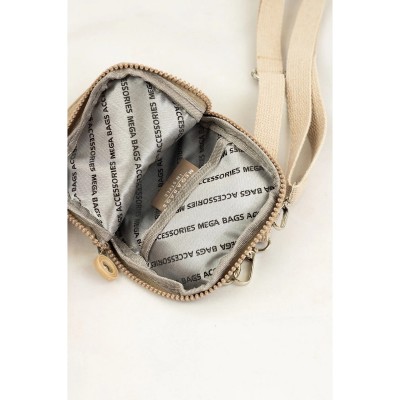 Mega Bag Γυναικείο Πορτοφόλι & Θήκη Τηλεφώνου με λουράκι με δύο θήκες Μπεζ Mega Bag Γυναικείο Πορτοφόλι & Θήκη Τηλεφώνου με λουράκι με δύο θήκες Μπεζ