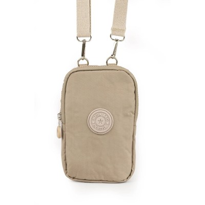 Mega Bag Γυναικείο Πορτοφόλι & Θήκη Τηλεφώνου με λουράκι με δύο θήκες Μπεζ Mega Bag Γυναικείο Πορτοφόλι & Θήκη Τηλεφώνου με λουράκι με δύο θήκες Μπεζ