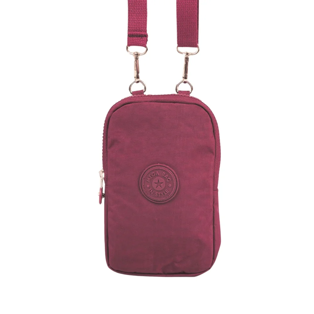 Mega Bag Γυναικείο Πορτοφόλι & Θήκη Κάρτας/Τηλεφώνου με λουράκι με δύο θήκες Μπορντό MEGA226-MRN Mega Bag Γυναικείο Πορτοφόλι & Θήκη Κάρτας/Τηλεφώνου με λουράκι με δύο θήκες Μπορντό MEGA226-MRN