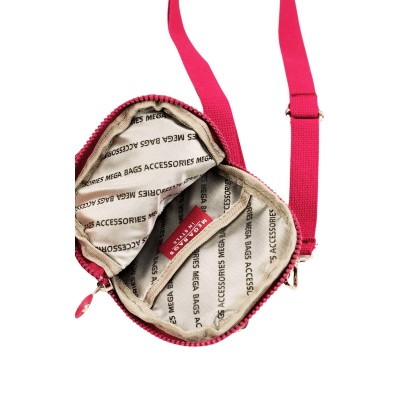 Mega Bag Γυναικείο Πορτοφόλι & Θήκη Τηλεφώνου με λουράκι με δύο θήκες Ροζ
