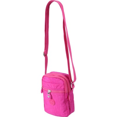 Mega Bag Γυναικείο Πορτοφόλι & Θήκη Τηλεφώνου αδιάβροχο ύφασμα με λουράκι Ροζ