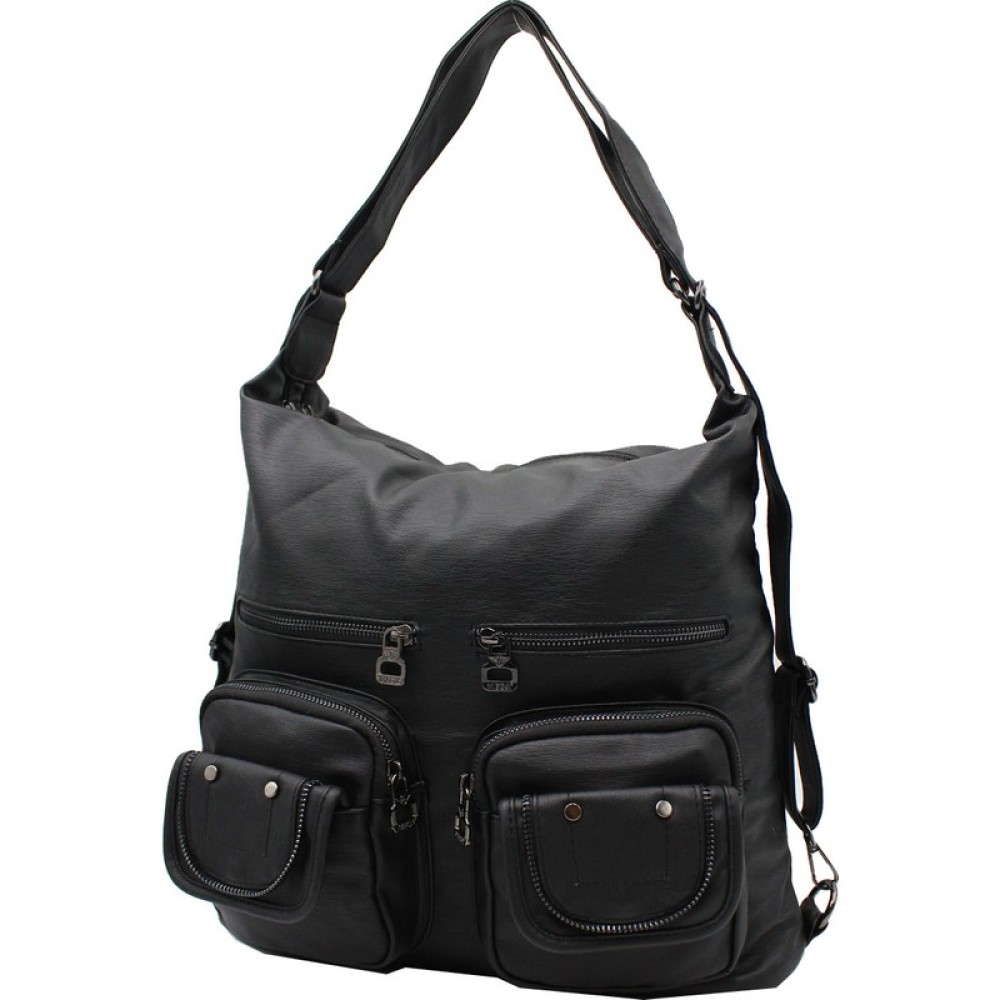 Mega Bag Γυναικείο Σακίδιο Πλάτης και Τσάντα ώμου με δύο θήκες Μαύρο MEGA503-BLK Mega Bag Γυναικείο Σακίδιο Πλάτης και Τσάντα ώμου με δύο θήκες Μαύρο MEGA503-BLK