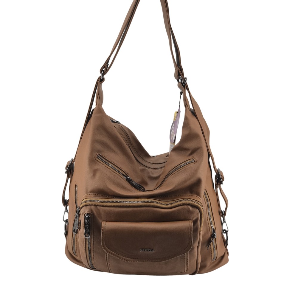 Mega Bag Γυναικείο Σακίδιο Πλάτης και Τσάντα ώμου με δύο θήκες Ταμπά MEGA521-TAN Mega Bag Γυναικείο Σακίδιο Πλάτης και Τσάντα ώμου με δύο θήκες Ταμπά MEGA521-TAN