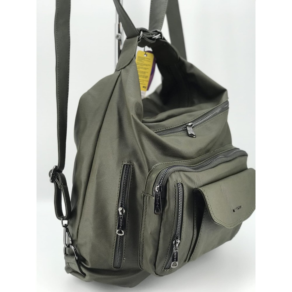 Mega Bag Γυναικείο Σακίδιο Πλάτης και Τσάντα πίσω με δύο θήκες Πράσινο MEGA521-GRN Mega Bag Γυναικείο Σακίδιο Πλάτης και Τσάντα πίσω με δύο θήκες Πράσινο MEGA521-GRN