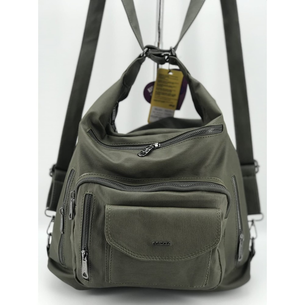 Mega Bag Γυναικείο Σακίδιο Πλάτης και Τσάντα πίσω με δύο θήκες Πράσινο MEGA521-GRN Mega Bag Γυναικείο Σακίδιο Πλάτης και Τσάντα πίσω με δύο θήκες Πράσινο MEGA521-GRN