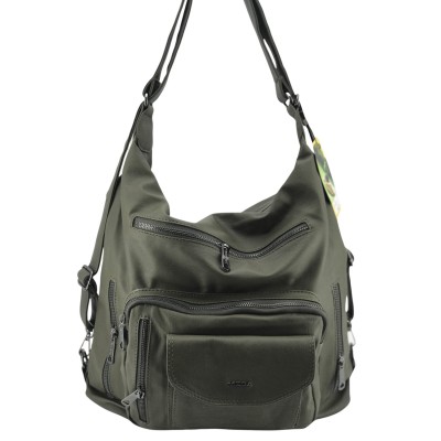 Mega Bag Γυναικείο Σακίδιο Πλάτης και ώμου με δύο θήκες Πράσινο