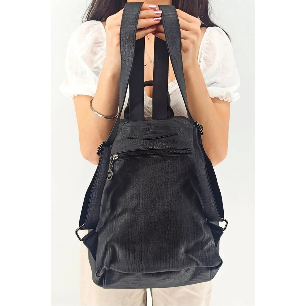 Mega Bag Γυναικείο Σακίδιο Πλάτης με δύο θήκες Μαύρο MEGA613-BLK Mega Bag Γυναικείο Σακίδιο Πλάτης με δύο θήκες Μαύρο MEGA613-BLK