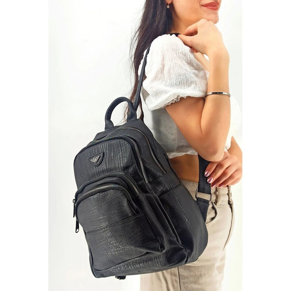 Mega Bag Γυναικείο Σακίδιο Πλάτης με δύο θήκες Μαύρο MEGA613-BLK Mega Bag Γυναικείο Σακίδιο Πλάτης με δύο θήκες Μαύρο MEGA613-BLK